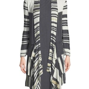 Nic+Zoe  Spice Market Cardigan in Stripes, Shawl Collar, Open Front, Long Sleeve